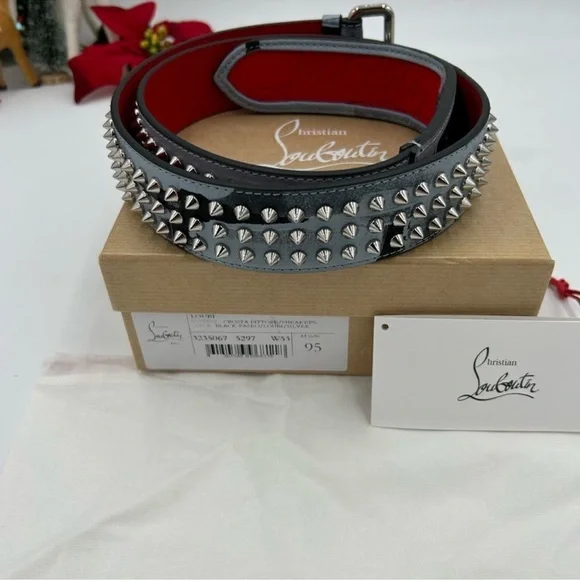 Men’s Christian Louboutin Loubi spike belt size 95 cm/38 inch maiden in Italy - Picture 7 of 7